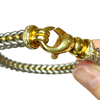 Vintage La Pepita Platinum 18K Gold Wheat Chain Diamond Bracelet