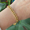 Vintage 18K Yellow Gold Solid Mariner Links Bracelet