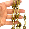 Vintage Tiger's Eye Quartz and 18K Yellow Gold Large Links Necklace