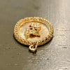 Vintage 14K Yellow Gold Oval Cat Charm Pendant