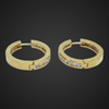 Vintage 14K Yellow Gold Hinged Diamond Hoop Earrings